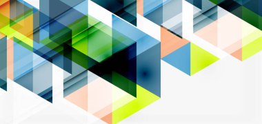Geometrik soyut arkaplan, mozaik üçgen ve altıgen şekiller. İş veya teknoloji sunumu, İnternet posteri veya web broşürü kapağı, duvar kağıdı için modaya uygun soyut düzen şablonu