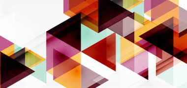 Geometrik soyut arkaplan, mozaik üçgen ve altıgen şekiller. İş veya teknoloji sunumu, İnternet posteri veya web broşürü kapağı, duvar kağıdı için modaya uygun soyut düzen şablonu