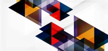 Geometrik soyut arkaplan, mozaik üçgen ve altıgen şekiller. İş veya teknoloji sunumu, İnternet posteri veya web broşürü kapağı, duvar kağıdı için modaya uygun soyut düzen şablonu