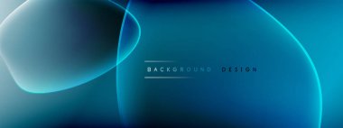 Vektör soyut arkaplan - sıvı kabarcıklar, gölgeler ve ışık efektleri ile sıvı gradyan şekiller. Metin için parlak tasarım şablonu