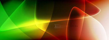 Vektör soyut arkaplan - sıvı kabarcıklar, gölgeler ve ışık efektleri ile sıvı gradyan şekiller. Metin için parlak tasarım şablonu