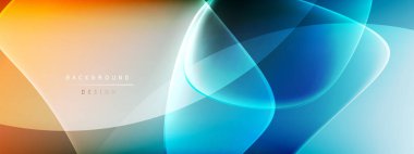 Vektör soyut arkaplan - sıvı kabarcıklar, gölgeler ve ışık efektleri ile sıvı gradyan şekiller. Metin için parlak tasarım şablonu