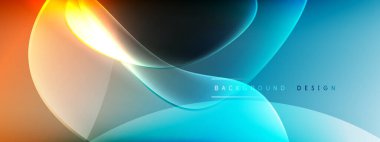 Vektör soyut arkaplan - sıvı kabarcıklar, gölgeler ve ışık efektleri ile sıvı gradyan şekiller. Metin için parlak tasarım şablonu