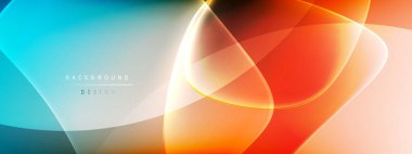 Vektör soyut arkaplan - sıvı kabarcıklar, gölgeler ve ışık efektleri ile sıvı gradyan şekiller. Metin için parlak tasarım şablonu