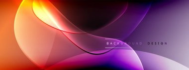 Vektör soyut arkaplan - sıvı kabarcıklar, gölgeler ve ışık efektleri ile sıvı gradyan şekiller. Metin için parlak tasarım şablonu