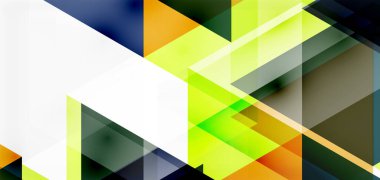 Geometrik soyut arkaplan, mozaik üçgen ve altıgen şekiller. İş veya teknoloji sunumu, İnternet posteri veya web broşürü kapağı, duvar kağıdı için modaya uygun soyut düzen şablonu