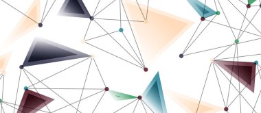 Hat noktaları bağlantıları, üçgen teknoloji tasarımı. Soyut geometrik arkaplan