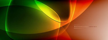 Vektör soyut arkaplan - sıvı kabarcıklar, gölgeler ve ışık efektleri ile sıvı gradyan şekiller. Metin için parlak tasarım şablonu