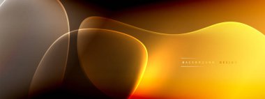 Vektör soyut arkaplan - sıvı kabarcıklar, gölgeler ve ışık efektleri ile sıvı gradyan şekiller. Metin için parlak tasarım şablonu