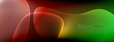 Vektör soyut arkaplan - sıvı kabarcıklar, gölgeler ve ışık efektleri ile sıvı gradyan şekiller. Metin için parlak tasarım şablonu