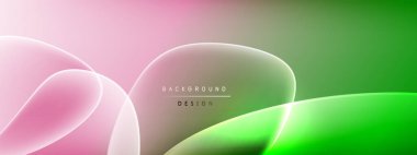 Vektör soyut arkaplan - sıvı kabarcıklar, gölgeler ve ışık efektleri ile sıvı gradyan şekiller. Metin için parlak tasarım şablonu