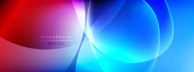 Vektör soyut arkaplan - sıvı kabarcıklar, gölgeler ve ışık efektleri ile sıvı gradyan şekiller. Metin için parlak tasarım şablonu