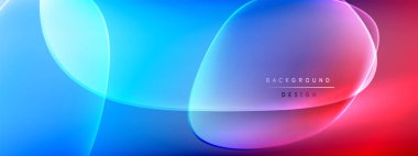 Vektör soyut arkaplan - sıvı kabarcıklar, gölgeler ve ışık efektleri ile sıvı gradyan şekiller. Metin için parlak tasarım şablonu