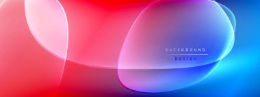Vektör soyut arkaplan - sıvı kabarcıklar, gölgeler ve ışık efektleri ile sıvı gradyan şekiller. Metin için parlak tasarım şablonu