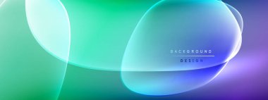 Vektör soyut arkaplan - sıvı kabarcıklar, gölgeler ve ışık efektleri ile sıvı gradyan şekiller. Metin için parlak tasarım şablonu
