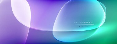 Vektör soyut arkaplan - sıvı kabarcıklar, gölgeler ve ışık efektleri ile sıvı gradyan şekiller. Metin için parlak tasarım şablonu