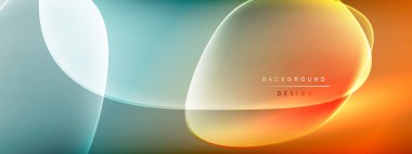 Vektör soyut arkaplan - sıvı kabarcıklar, gölgeler ve ışık efektleri ile sıvı gradyan şekiller. Metin için parlak tasarım şablonu