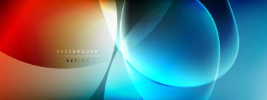 Vektör soyut arkaplan - sıvı kabarcıklar, gölgeler ve ışık efektleri ile sıvı gradyan şekiller. Metin için parlak tasarım şablonu