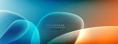 Vektör soyut arkaplan - sıvı kabarcıklar, gölgeler ve ışık efektleri ile sıvı gradyan şekiller. Metin için parlak tasarım şablonu