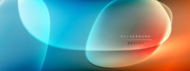 Vektör soyut arkaplan - sıvı kabarcıklar, gölgeler ve ışık efektleri ile sıvı gradyan şekiller. Metin için parlak tasarım şablonu