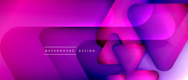 Üçgen geometrik soyut arkaplanı şekillendirir. Üç boyutlu gölge efektleri ve sıvı eğimleri. Metin mesajınız için modern üstüste bindirme formları duvar kağıdı