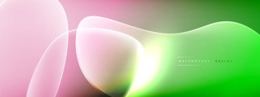 Vektör soyut arkaplan - sıvı kabarcıklar, gölgeler ve ışık efektleri ile sıvı gradyan şekiller. Metin için parlak tasarım şablonu
