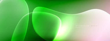 Vektör soyut arkaplan - sıvı kabarcıklar, gölgeler ve ışık efektleri ile sıvı gradyan şekiller. Metin için parlak tasarım şablonu