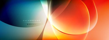 Vektör soyut arkaplan - sıvı kabarcıklar, gölgeler ve ışık efektleri ile sıvı gradyan şekiller. Metin için parlak tasarım şablonu