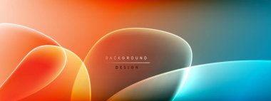 Vektör soyut arkaplan - sıvı kabarcıklar, gölgeler ve ışık efektleri ile sıvı gradyan şekiller. Metin için parlak tasarım şablonu