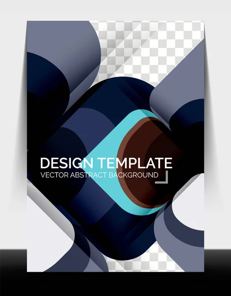 Business annual report brochure template, A4 size covers created with geometric modern patterns — Stock Vector