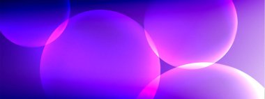 Vektör soyut arka plan sıvı baloncuk daireleri, gölgeler ve ışık efektleri ile sıvı gradyan. Metin için parlak tasarım şablonları