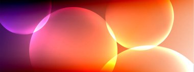 Vektör soyut arka plan sıvı baloncuk daireleri, gölgeler ve ışık efektleri ile sıvı gradyan. Metin için parlak tasarım şablonları