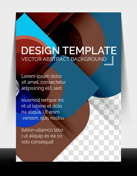 Obchodní výroční zpráva brožura šablony, A4 velikost kryty vytvořené s geometrické moderní vzory — Stockový vektor