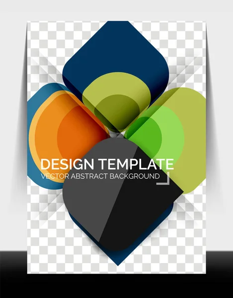 Business annual report brochure template, A4 size covers created with geometric modern patterns — Stock Vector