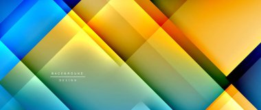 Kare şekiller bileşimi, akışkan geometrik soyut arkaplan. 3B gölge efektleri, modern tasarım şablonu