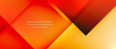 Kare şekiller bileşimi, akışkan geometrik soyut arkaplan. 3B gölge efektleri, modern tasarım şablonu