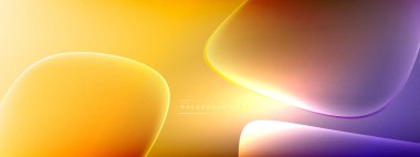 Vektör soyut arkaplan - sıvı kabarcıklar, gölgeler ve ışık efektleri ile sıvı gradyan şekiller. Metin için parlak tasarım şablonu