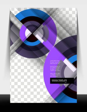 Çember tasarımı a4 el ilanı baskı şablonu, yıllık rapor tasarımı