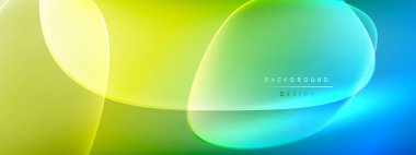 Vektör soyut arkaplan - sıvı kabarcıklar, gölgeler ve ışık efektleri ile sıvı gradyan şekiller. Metin için parlak tasarım şablonu