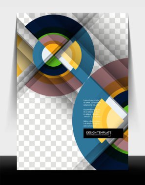 Çember tasarımı a4 el ilanı baskı şablonu, yıllık rapor tasarımı