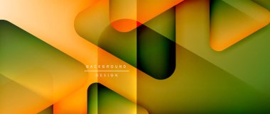 Üçgen geometrik soyut arkaplanı şekillendirir. Üç boyutlu gölge efektleri ve sıvı eğimleri. Metin mesajınız için modern üstüste bindirme formları duvar kağıdı