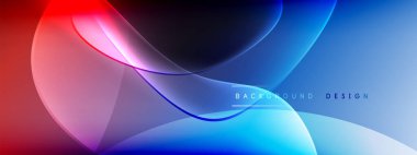 Vektör soyut arkaplan - sıvı kabarcıklar, gölgeler ve ışık efektleri ile sıvı gradyan şekiller. Metin için parlak tasarım şablonu