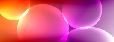 Vektör soyut arka plan sıvı baloncuk daireleri, gölgeler ve ışık efektleri ile sıvı gradyan. Metin için parlak tasarım şablonları