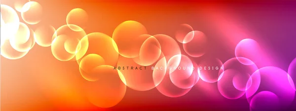 Vector de fundal abstract cercuri cu bule lichide pe gradient lichid cu umbre și efecte ușoare. Șabloane de design strălucitoare pentru text — Vector de stoc