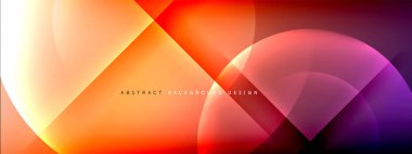 Vektör soyut arkaplan - gölgeler ve ışık efektleri ile sıvı gradyanı üzerinde daire ve çapraz çapraz. Metin için tekno ya da ticari parlak tasarım şablonları