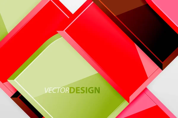 Cuadrados de vidrio brillante con elementos redondos de composición geométrica. Fondo geométrico abstracto con composición de efecto 3d para fondo de pantalla, Banner, Fondo, Tarjeta, Ilustración de libro, landing page — Vector de stock