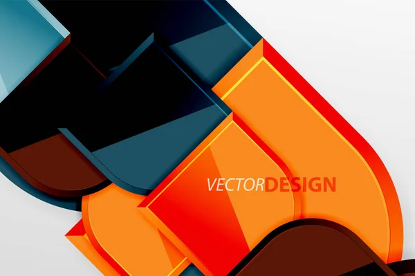 Cuadrados de vidrio brillante con elementos redondos de composición geométrica. Fondo geométrico abstracto con composición de efecto 3d para fondo de pantalla, Banner, Fondo, Tarjeta, Ilustración de libro, landing page — Vector de stock