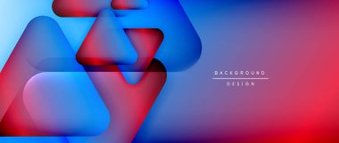 Üçgen geometrik soyut arkaplanı şekillendirir. Üç boyutlu gölge efektleri ve sıvı eğimleri. Metin mesajınız için modern üstüste bindirme formları duvar kağıdı