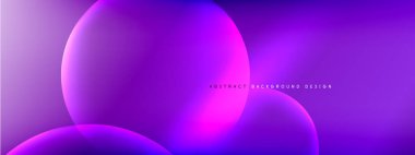 Vektör soyut arka plan sıvı baloncuk daireleri, gölgeler ve ışık efektleri ile sıvı gradyan. Metin için parlak tasarım şablonları