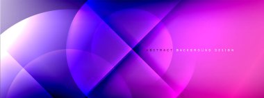 Vektör soyut arkaplan - gölgeler ve ışık efektleri ile sıvı gradyanı üzerinde daire ve çapraz çapraz. Metin için tekno ya da ticari parlak tasarım şablonları